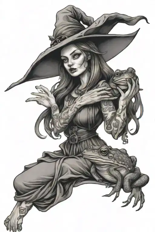 Witch Holding A Frog