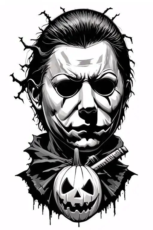 Michael Myers With Halloween Logo