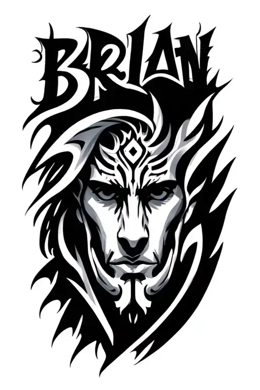 The Name Brian With Tribal Markings