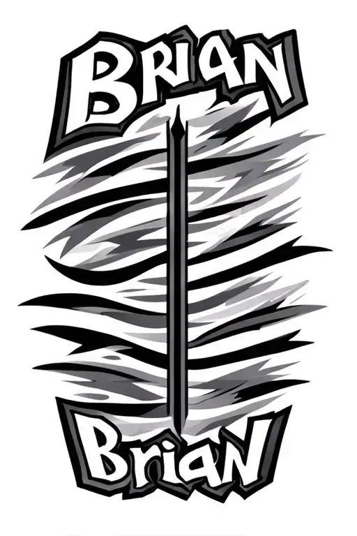 The Name Brian With Tribal Stripes