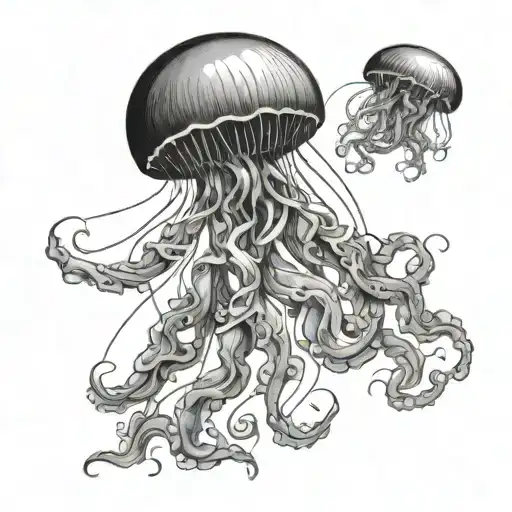 Jellyfish Nautical Tattoo Design