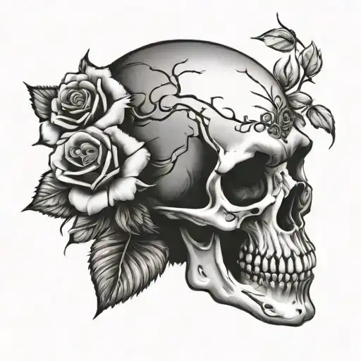 Skull And Roses Dad Memorial