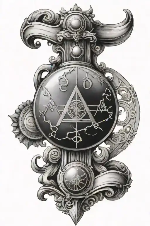 A Forearm Tattoo Of Mars The Roman God Symbol In Alchemy