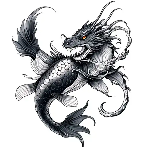 Overthinker And Japnese Koi And Dragon