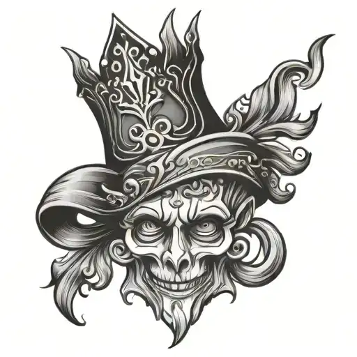 Half Jester Hat And Half Crown