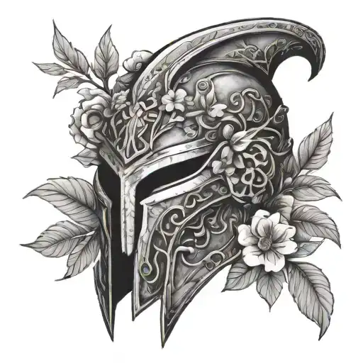 Skyrim Helmet With Flowers And Trees