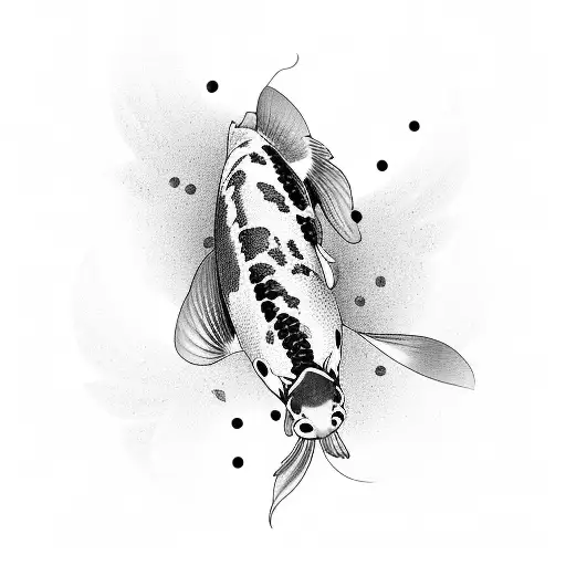 Koi Fish With Butterflies