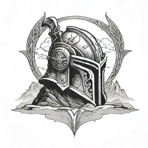 Skyrim Helmet Surrounded Landscape