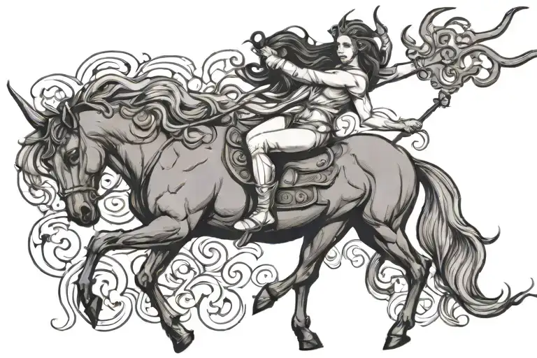 Female Centaur With Horns