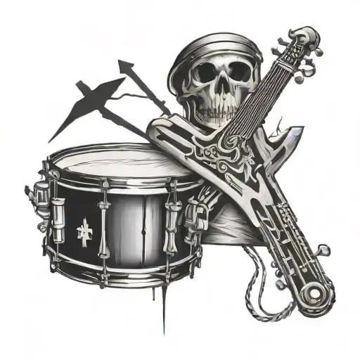 Snare Drum With Sticks And A Christian Cross