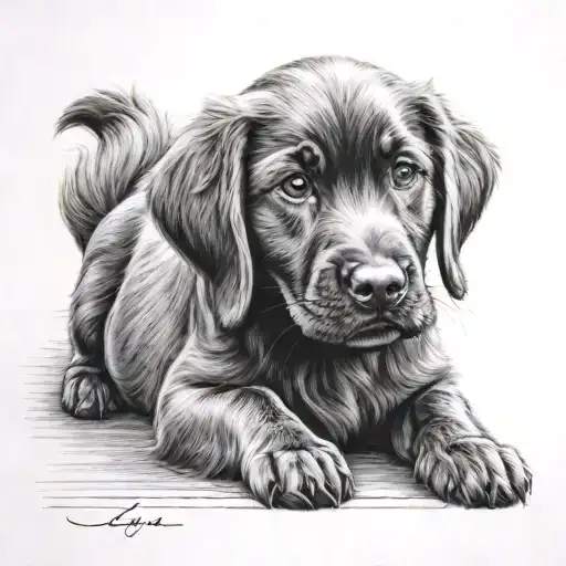 Two 2 Month Old Long Haired Labrador Female Dog