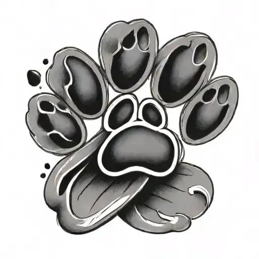 Heart And Dog Paw Print