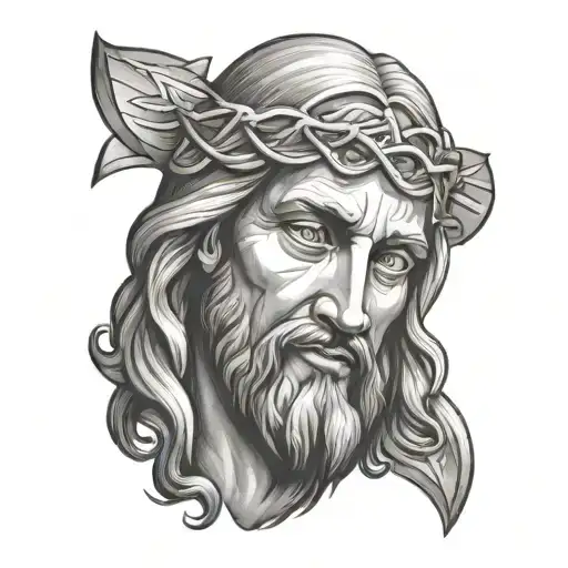 Jesus Bicep Tattoo Design