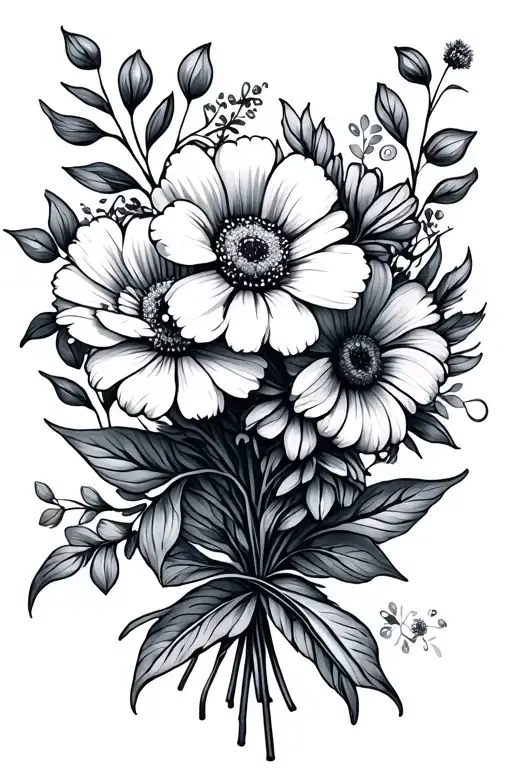 All Months Birth Flower Bouquet Tied