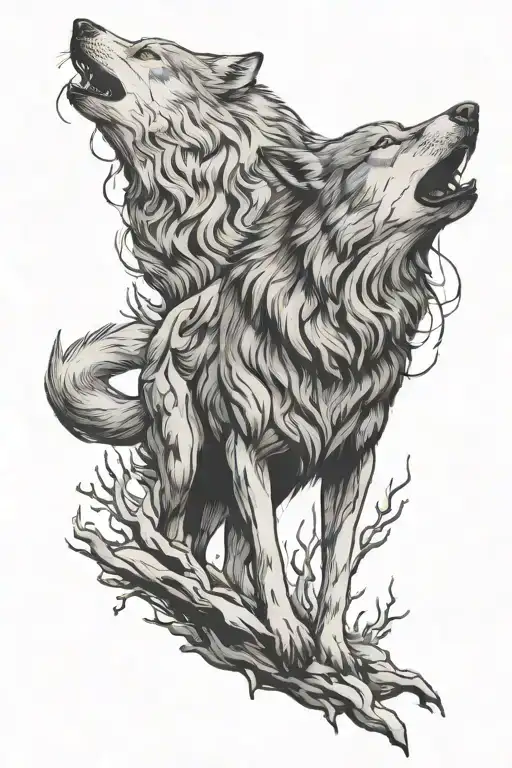 Full Body Wolf Howling