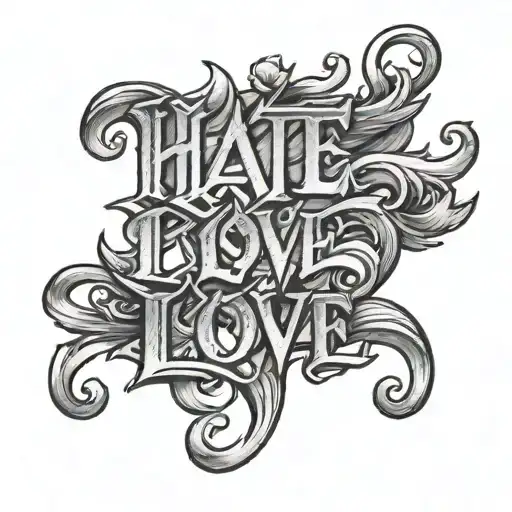 Blurry Text That Says Hate And Love