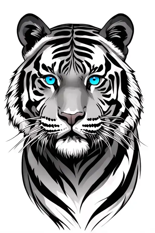 Cancer Zodiac Tiger With Blue Eyes