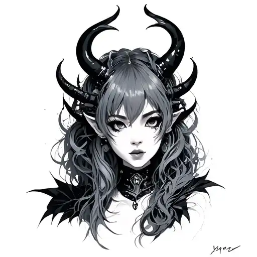 Oni Girl Neo Cyberpunk