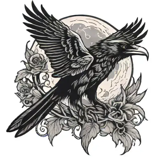 Moon And Raven