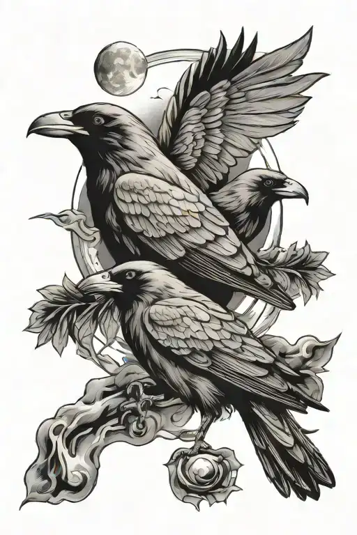 Moon And Raven