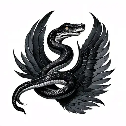 Snake With Feathers And Wings