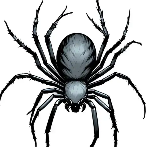 Black Widow Spider With Long Lags On Fire