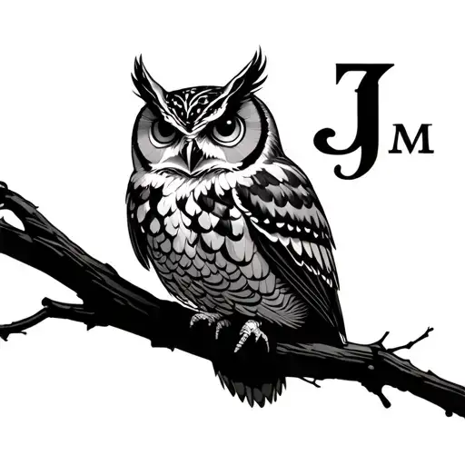 Owl With Letters W Z J M
