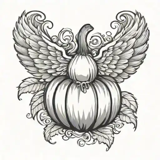 Pumpkin With Halo And Wings For A Miscarriage