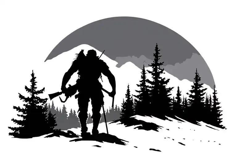 Warrior Silhouette Hiking