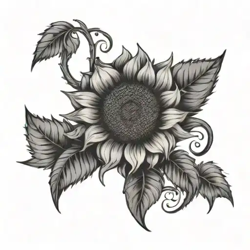 Sunflower Growing With Viking Love Runes