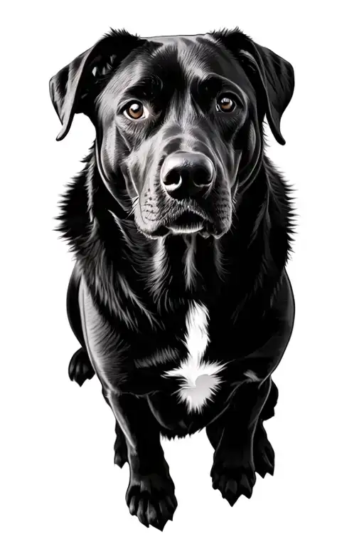 Charcoal Lab Dog Portrait Named Riptide