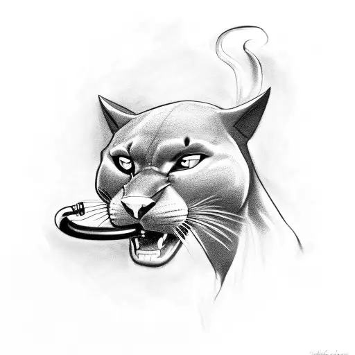 A Sleek Black Panther Playing A Saxophone