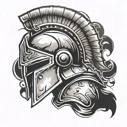 Spartan With Tattered Helmet Shoulder