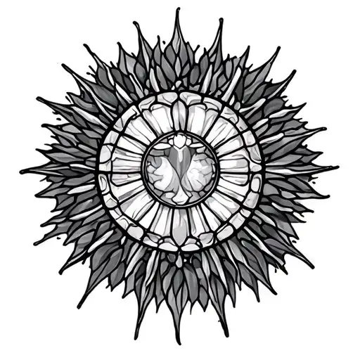 Stained Glass Window With Sun Rays