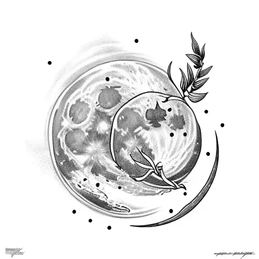 Moon With Oleander Flower