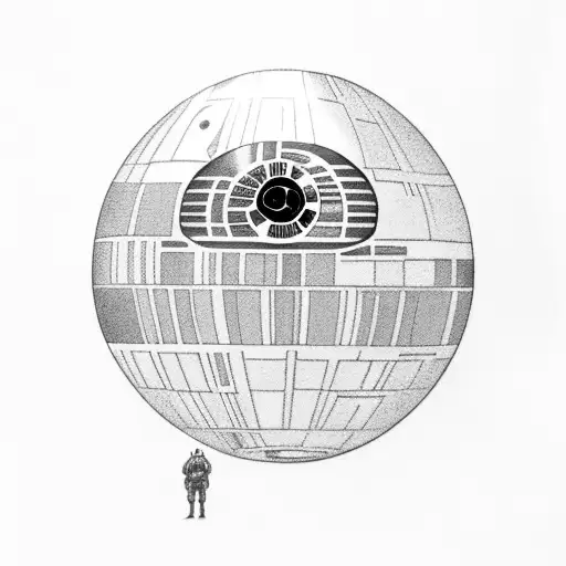 Death Star Flying Around A Martini