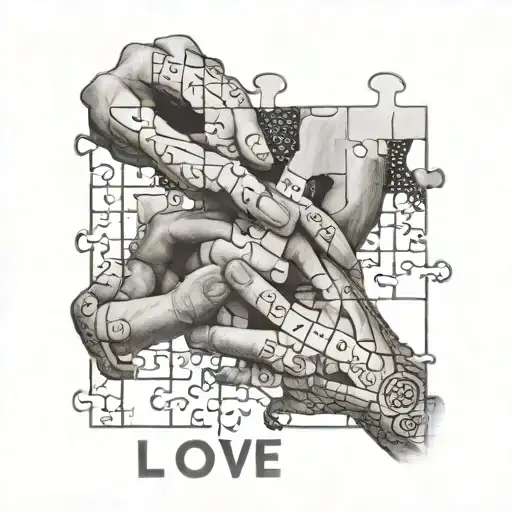 Ageing Hand Hold On Four Puzzles Reveals The Word Love