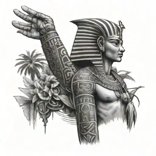 Egyptian Sleeve With Hieroglyphics