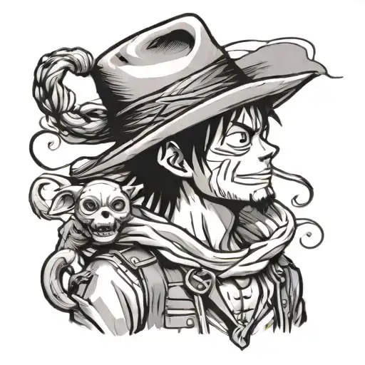 Thestrawhat Of Monkey D Luffy And Cowboyhat Of Arthur Morgan