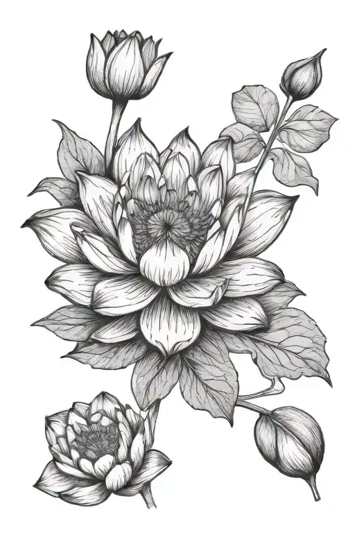 Water Lily And Poppy Flower