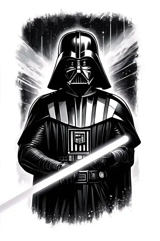 Darth Vader Holding A Lightsaber