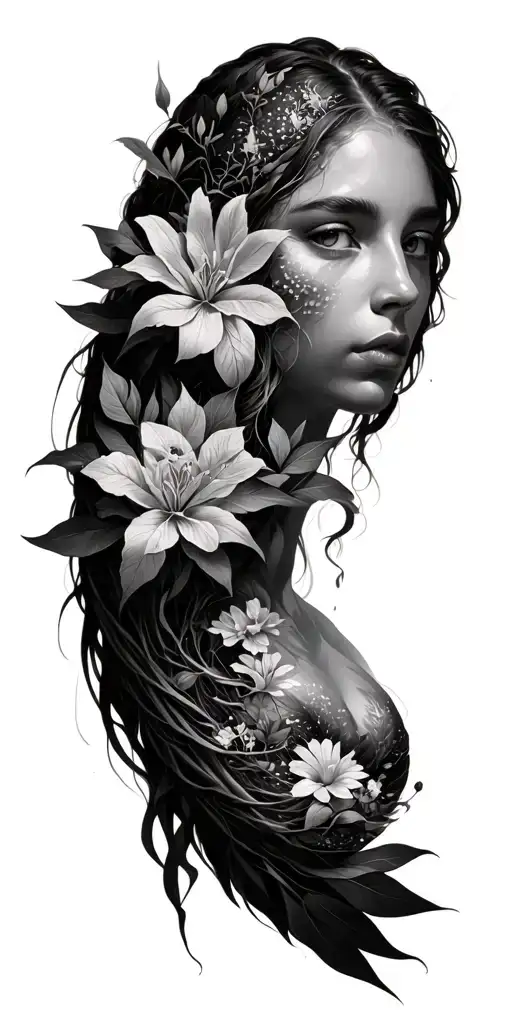 Full Nature Scene Combining Detail And Big Picture Aspects Along With Quatum Physcics Symbolism