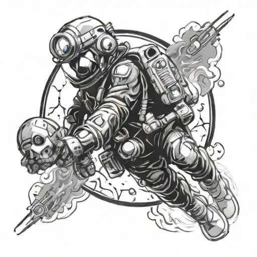 Hard Hat Diver In Outer Space
