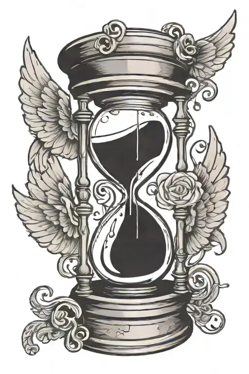 Oldschool Smalltattoos Styles Hourglass And Music Note Small Wing Background
