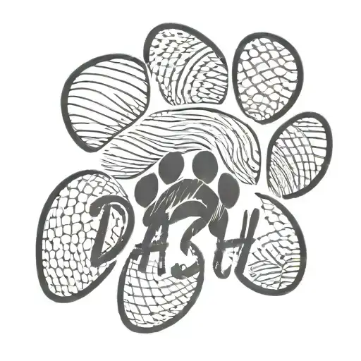 Dog Paw Print With Dash Written Underneath