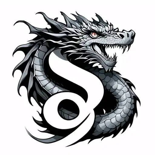 Dragon With Letter S