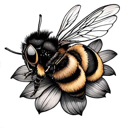 Cute Bee Flying Away From Flower