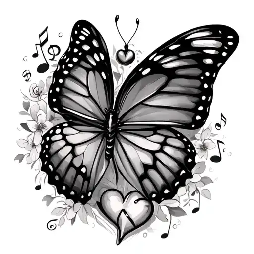 Butterfly With Music And Heart And Medico Thing You Control
