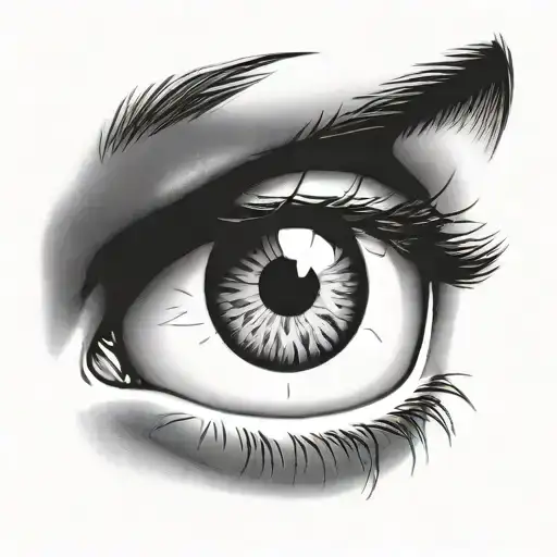 Male Eye With White Pupil