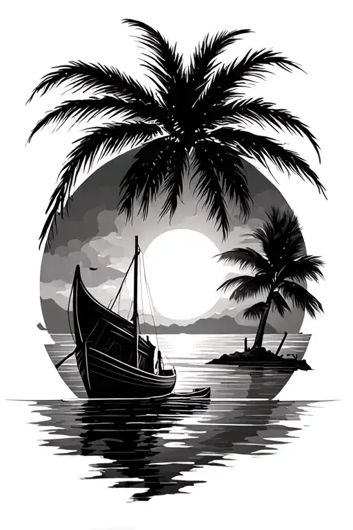 Thai Boat Floating Island Sun Rising Beach